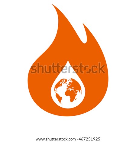 Earth in water-drop stock vector icon illustration