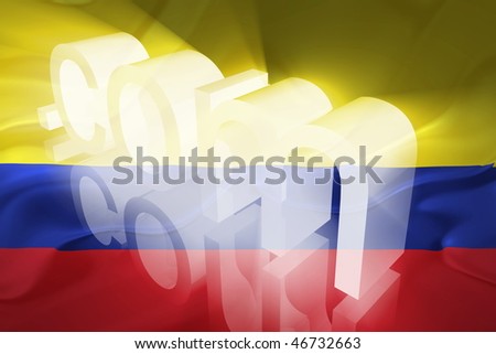 Flag of Colombia, national country symbol illustration wavy fabric www internet e-commerce