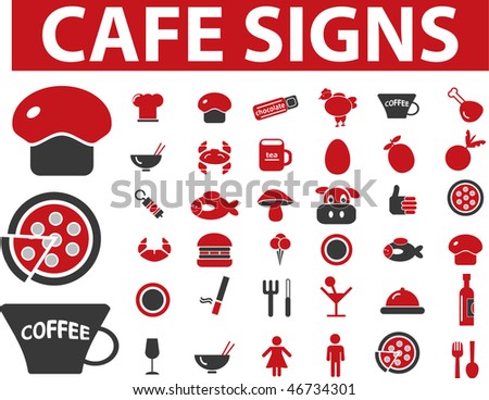 cafe signs. vector