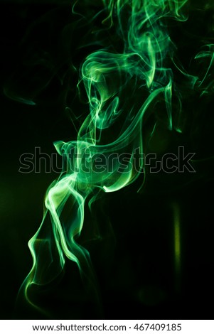 Movement of green smoke.