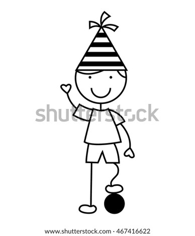 children with party hat celebration vector illustration design