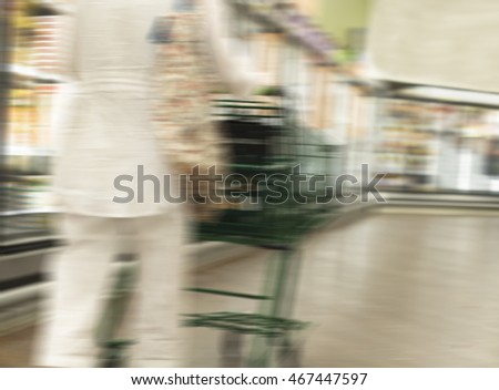 Blurred Supermarket Shopper