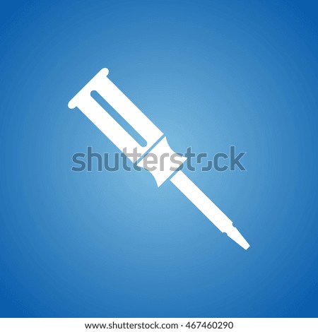 Screw Driver Icon on blue color.
