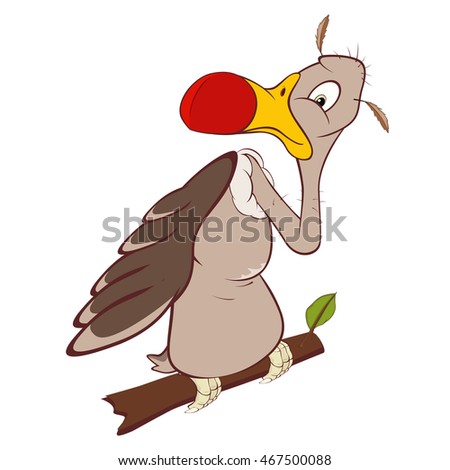 Vector Illustration of a  Cute American Condor Cartoon Character
