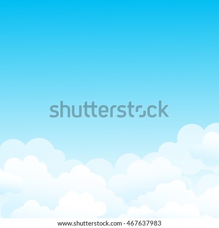 Good weather, clear sky. Vector background with clouds in the sky