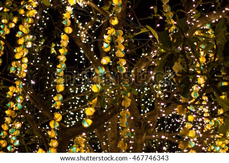 blurred abstract bokeh background for Decorations for New Year and Holidays, Christmas ball light  