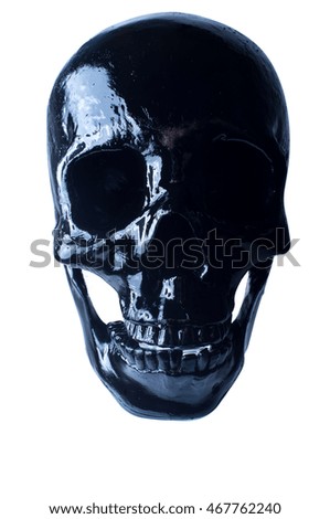 Terrifying halloween skull on white for October holiday background