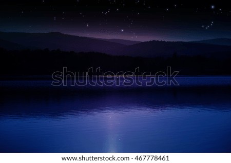 Night over the Mountains and Lake