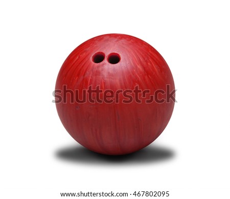 Red bowling ball isolated on white background.