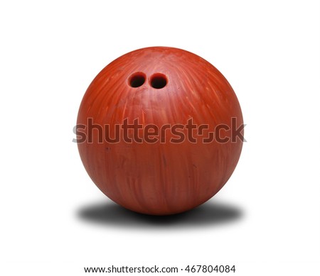Orange bowling ball isolated on white background.