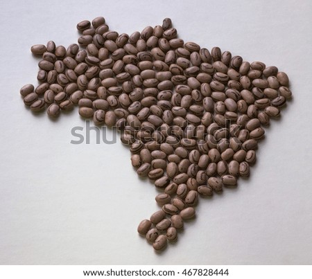 Map of Brazil with beans