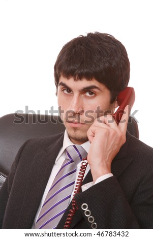 Portrait of a successful business man on the phone