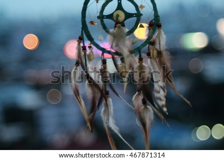 dream catcher and bokeh background blurry