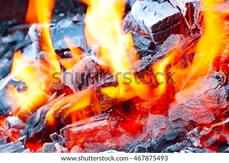 abstract image of coal in a bright flame