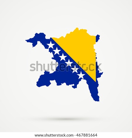 Map of canton (country subdivision) of Aargau, Switzerland in Bosnia and Herzegovina flag colors