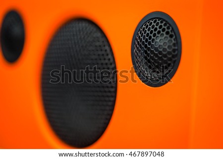Color picture of speaker, sound system, close-up