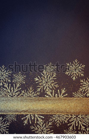 Ribbon with snowflakes, Paper textured background