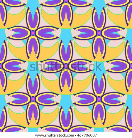 New simple abstract geometric seamless pattern with flower for background.