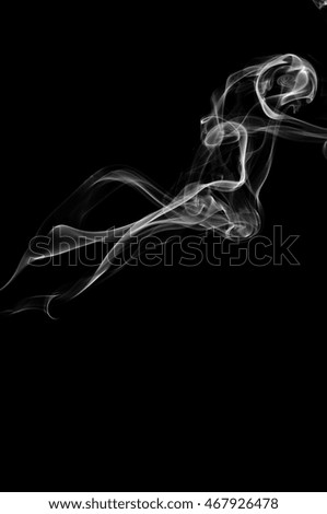 white smoke on black background  