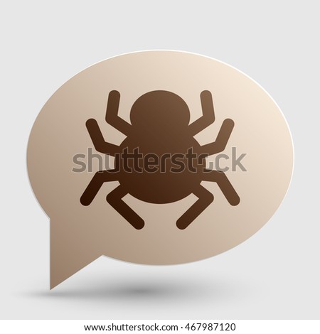 Spider sign illustration. Brown gradient icon on bubble with shadow.