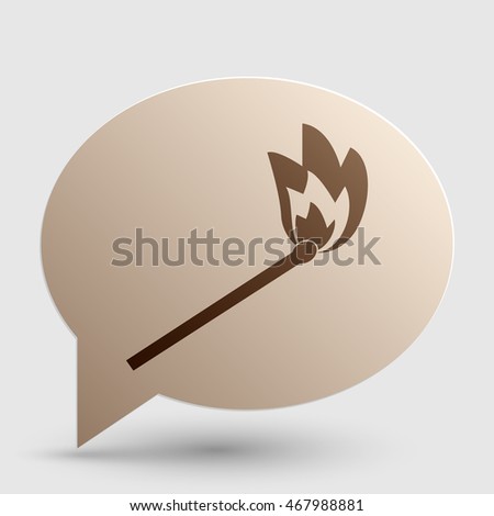 Match sign illustration. Brown gradient icon on bubble with shadow.
