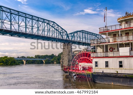 Chattanooga, Tennessee, USA riverfront. Royalty-Free Stock Photo #467992184