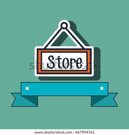 store icon design over red background, vector illustration graphic