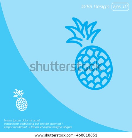 Web line icon. Pineapple