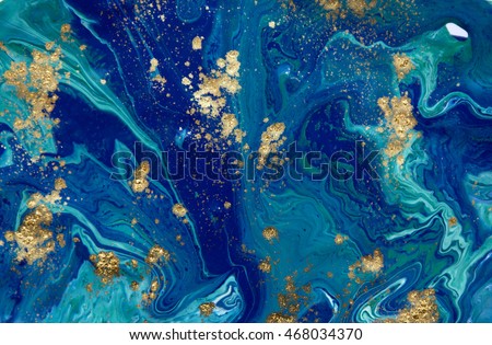 Marbled blue abstract background. Liquid marble pattern. Royalty-Free Stock Photo #468034370