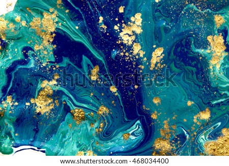 Marbled blue abstract background. Liquid marble pattern. Royalty-Free Stock Photo #468034400