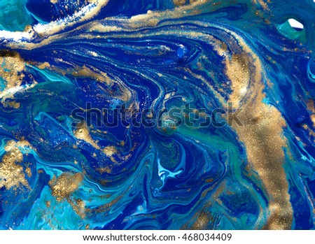 Marbled blue abstract background. Liquid marble pattern. Royalty-Free Stock Photo #468034409