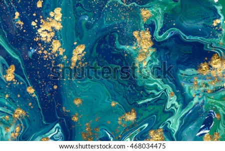 Marbled blue abstract background. Liquid marble pattern. Royalty-Free Stock Photo #468034475