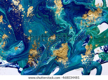 Marbled blue abstract background. Liquid marble pattern. Royalty-Free Stock Photo #468034481