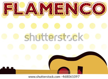 Flamenco party invitation postcard, vector illustration