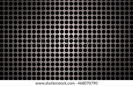 silver metal background with round hole and lighting reflection