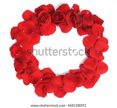 wreath of red rose petals Royalty-Free Stock Photo #468108092