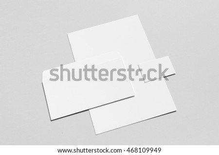Branding / Stationery Mock-Up - White - Letterhead (A4), DL Envelope, Business Card (85x55mm)