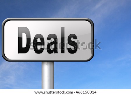 Deals great special sales offer road sign billboard.  3D illustration