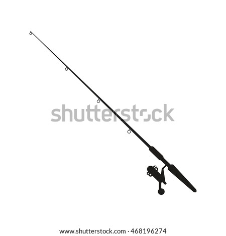 flat design fishing rod icon vector illustration