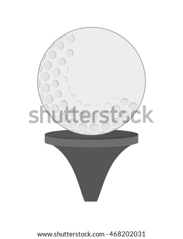 flat design golf tee and ball icon vector illustration