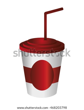 flat design soft drink disposable cup icon vector illustration