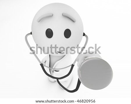 an apple the day keeps the doctor away a cute 3d medic (3d isolated happyman series)