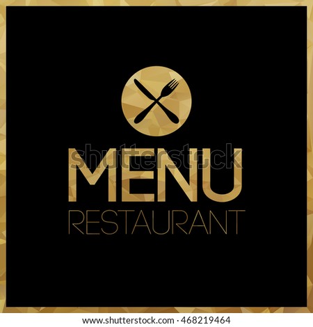 Triangle cutlery kitchen polygon menu design. Triangle restaurant background