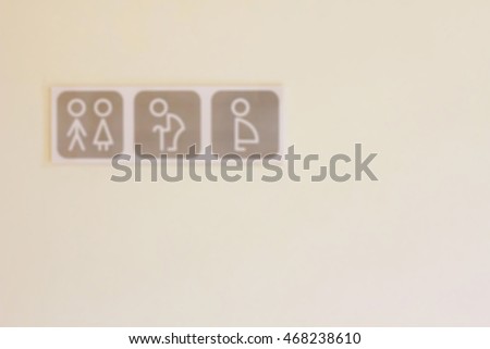 restroom sign blur background