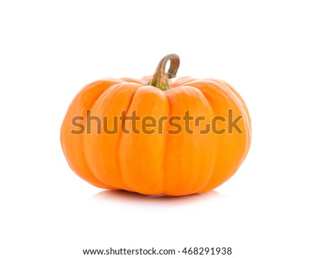 Studio shot of a nice ornamental pumpkin on pure white background Royalty-Free Stock Photo #468291938