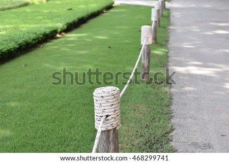 Rope fence lawn
