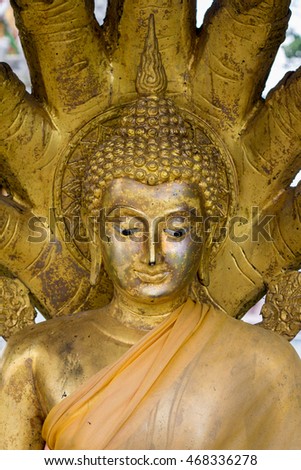 the Buddha head in thai temple