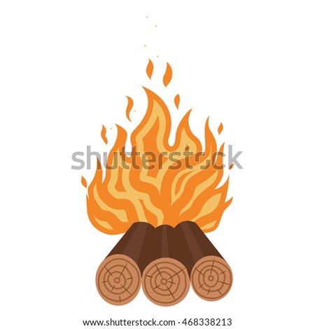 camping fire icon flat