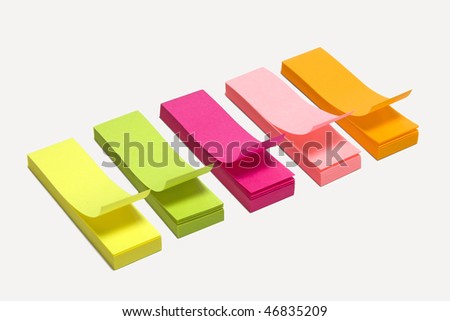 index color paper stick on white  isolated