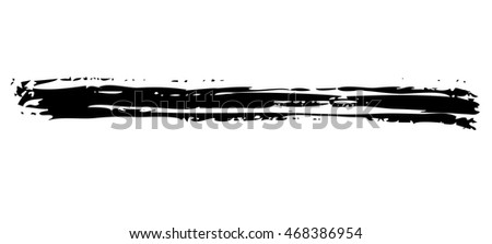 vector brush smudge texture black on a white background, ink